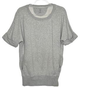 GAP Short Sleeve Sweatshirt Round Neck Hand Pocket Pullover Heather Gray Size S